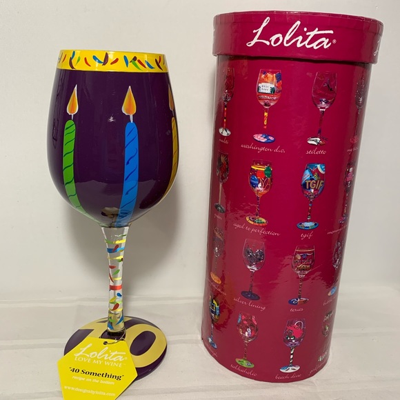 Lolita Other - NIB Lolita “40 Something” Wine Glass (FIRM)